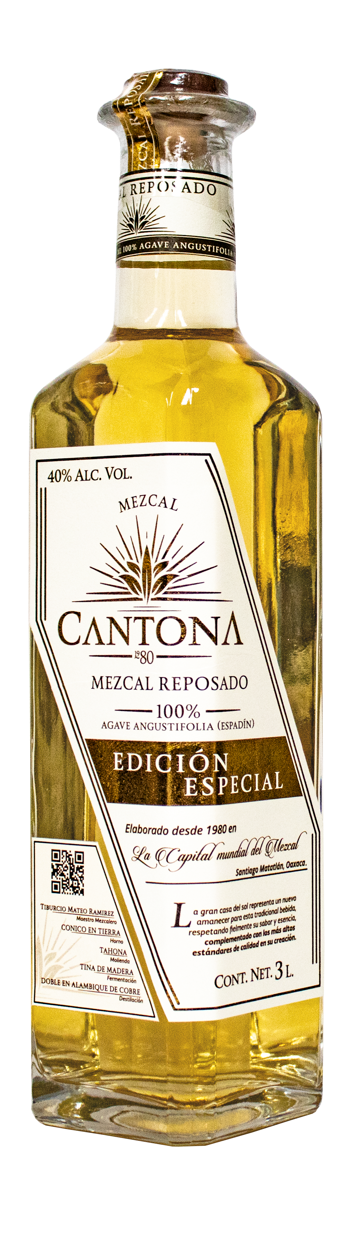MEZCAL REPOSADO ESPADÍN 40% ALC VOL | CANTONA 1980