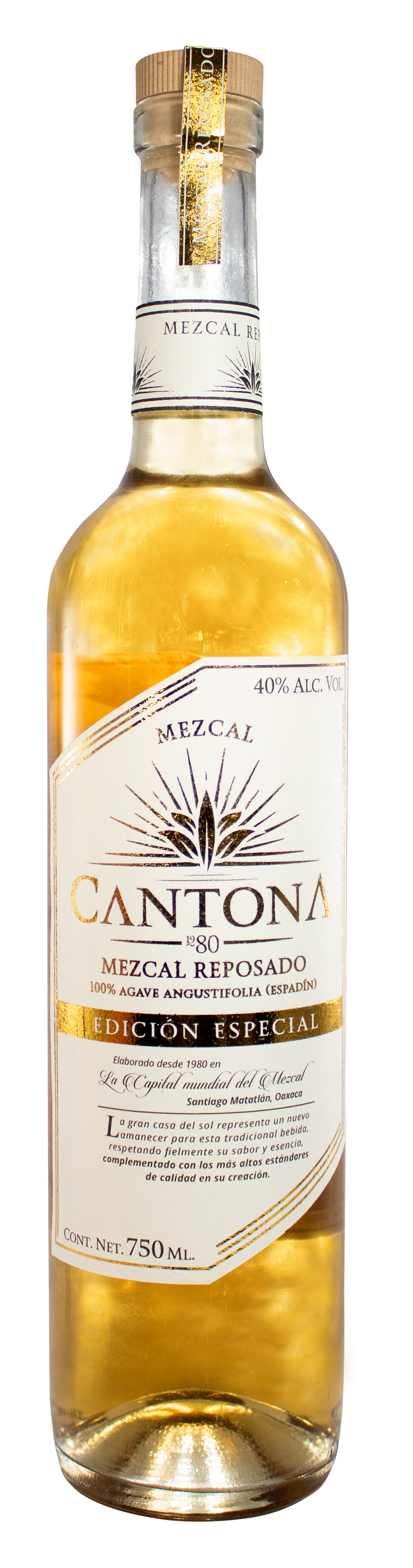 MEZCAL REPOSADO ESPADÍN 40% ALC VOL | CANTONA 1980